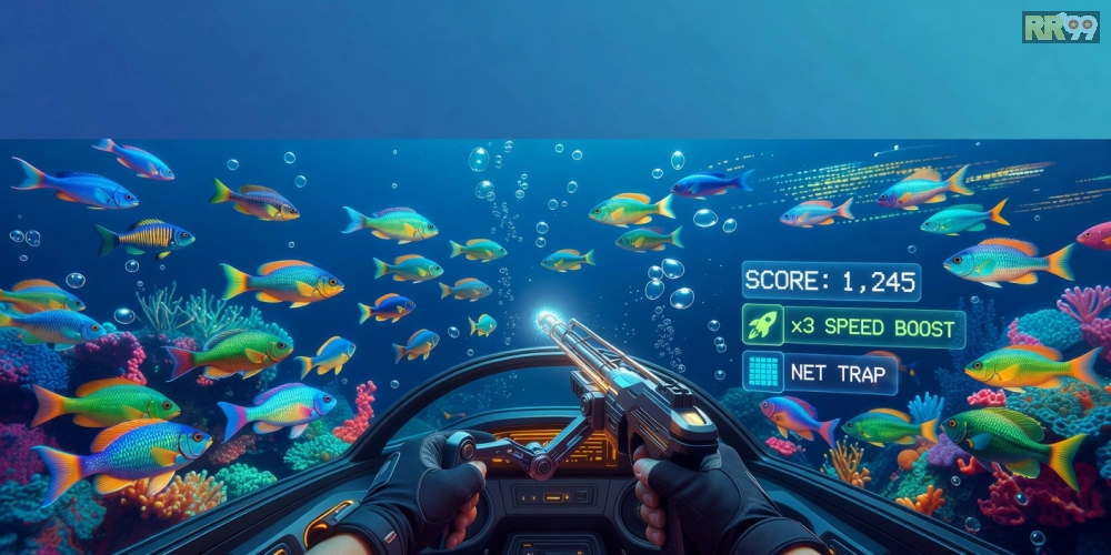 Minh họa giao diện chơi bắn cá online 69vn với đồ họa sống động và cá đa dạng